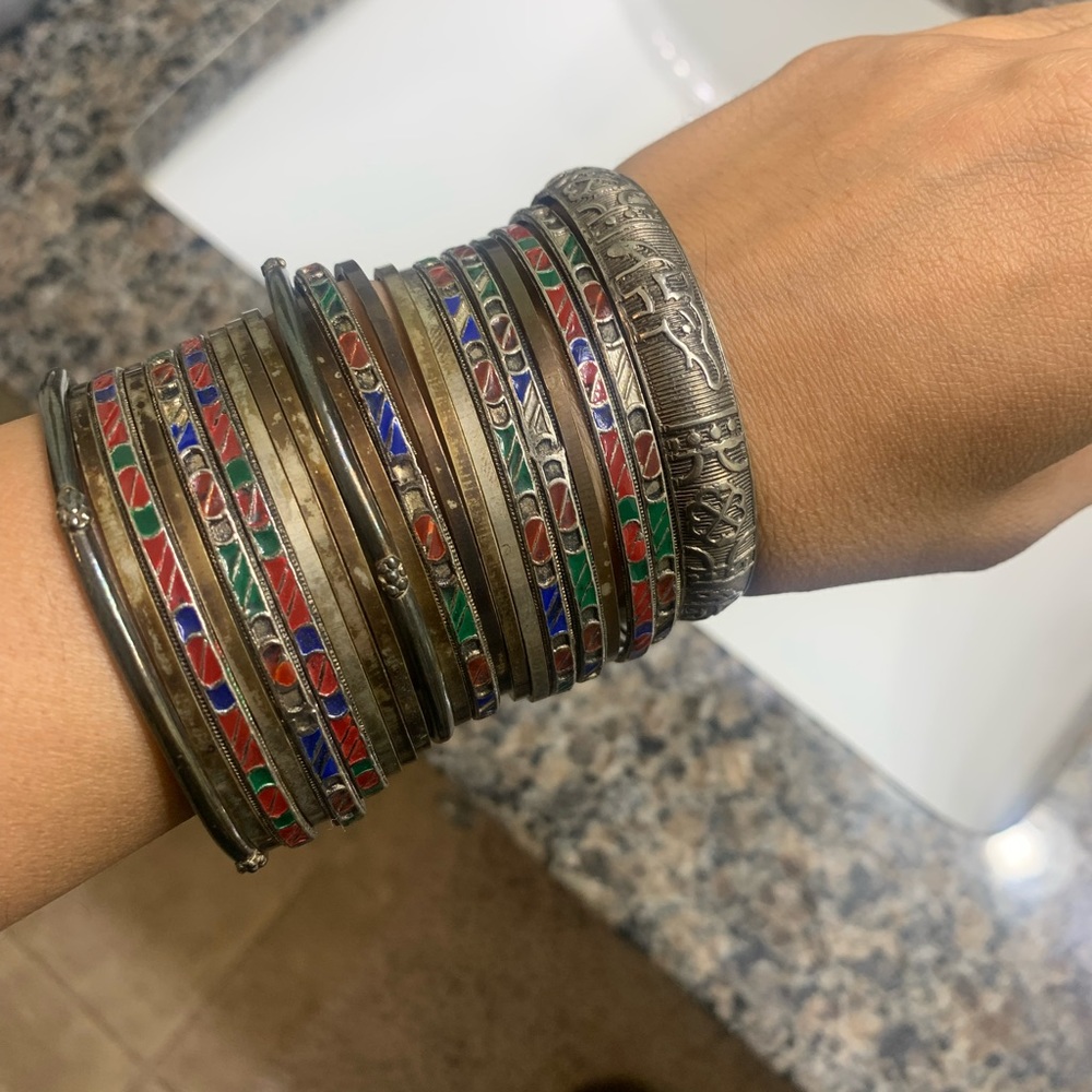 Set of 21 silver bangles bought from a jeweler  in India.
